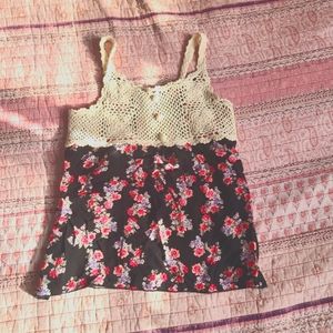 Floral, Crochet Top